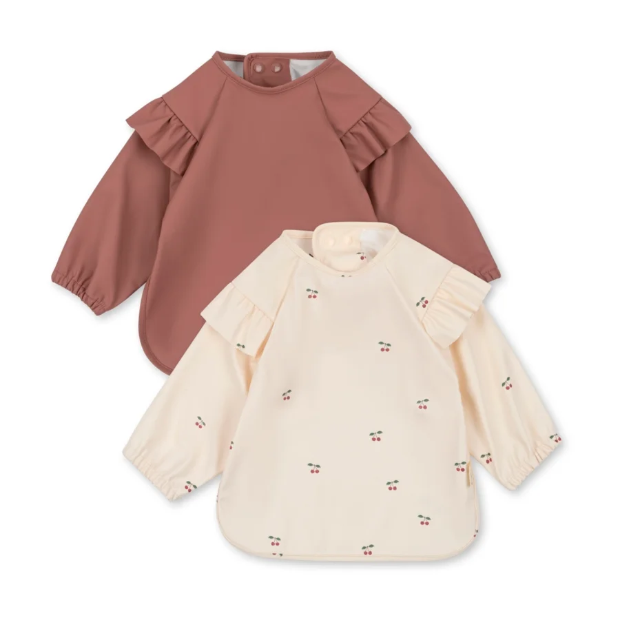 Konges Sløjd 2-pak forklæde m.ærmer, cherry/rosewater