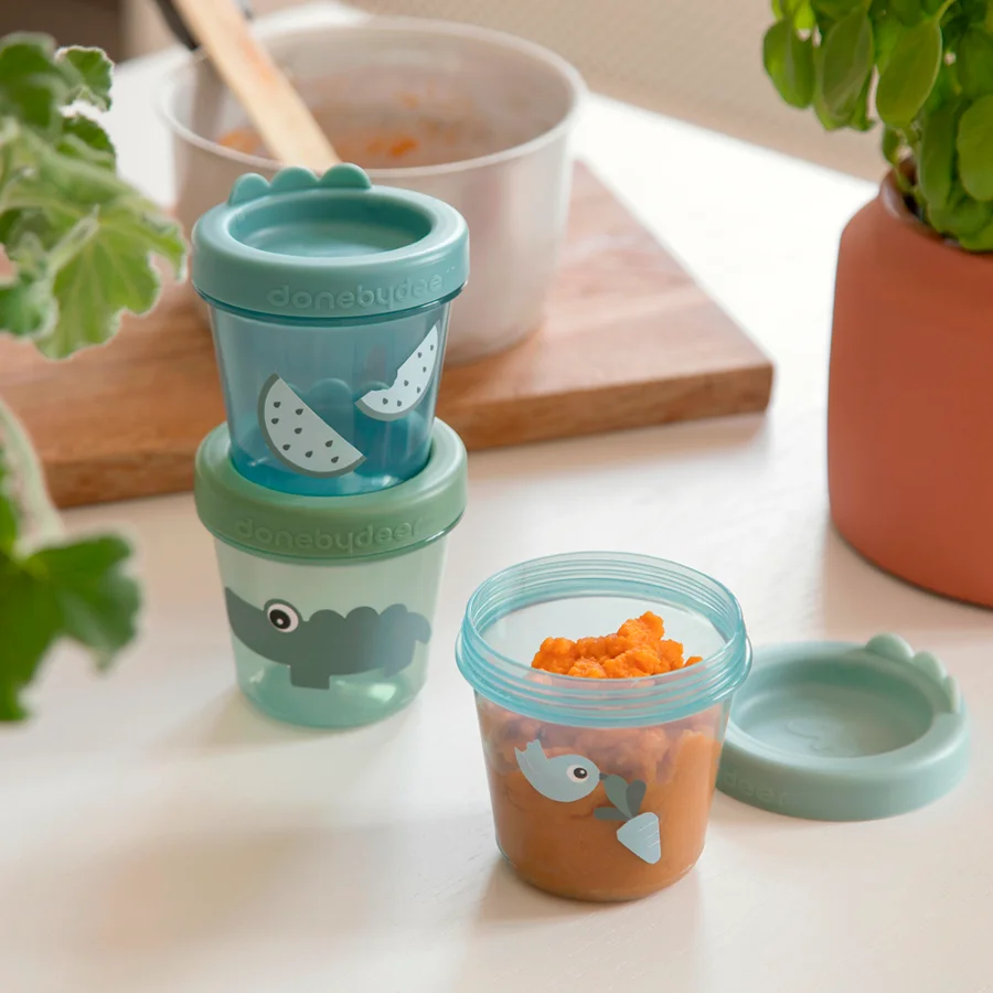 Done by Deer 3-pak baby mad bokse, croco green