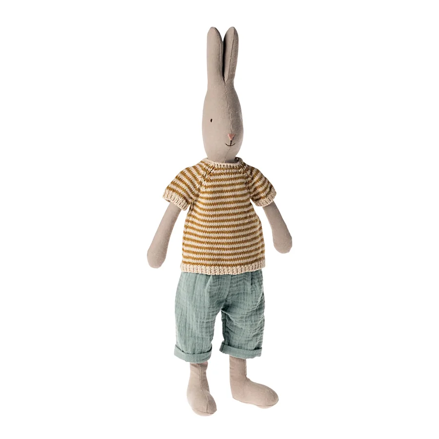 Maileg Kanin str 3 klassisk, strikket bluse og bukser