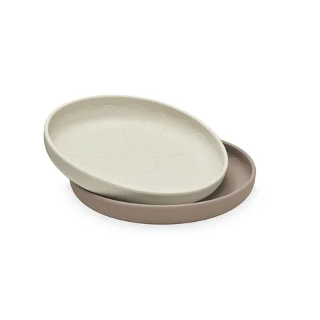 Cam Cam 2-pak silikone tallerkner, blomst - earth mix