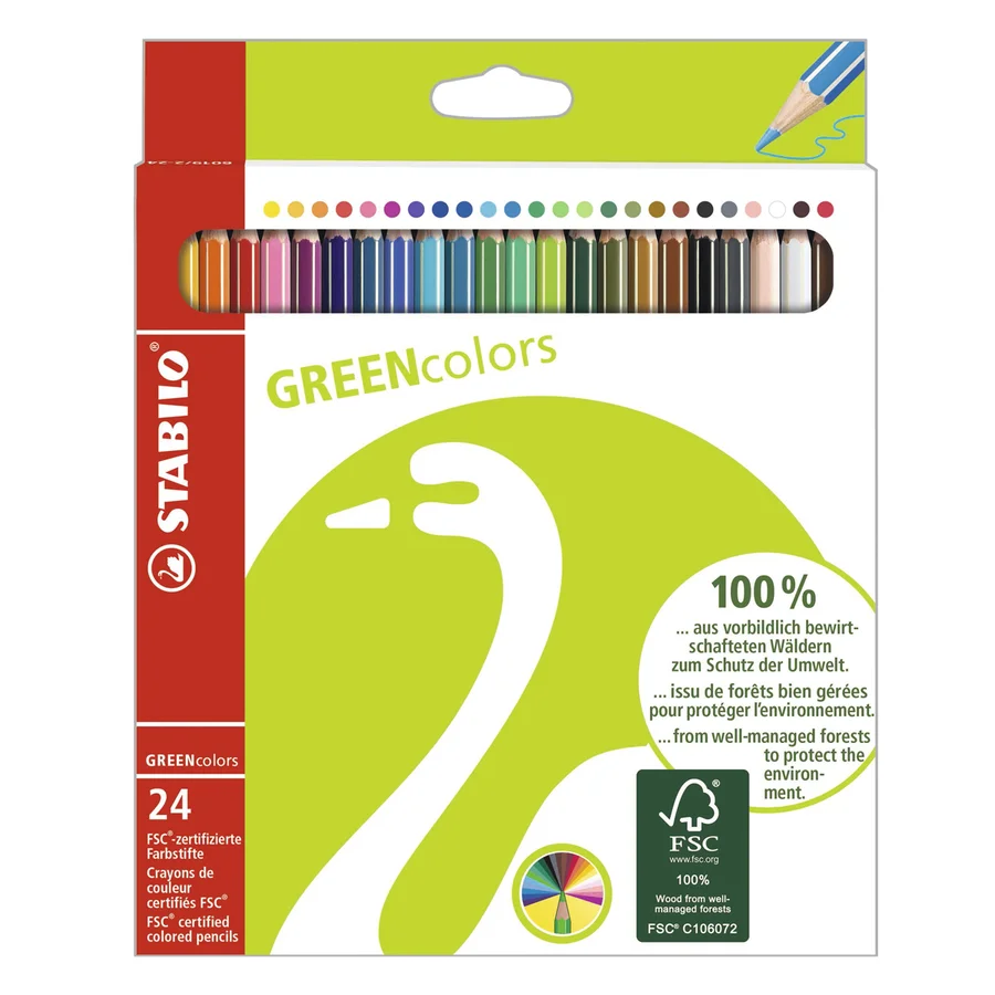 Stabilo Green Color farveblyanter, 24 stk