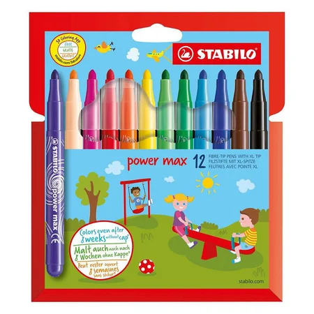 Stabilo Power Max tuscher, 12 stk