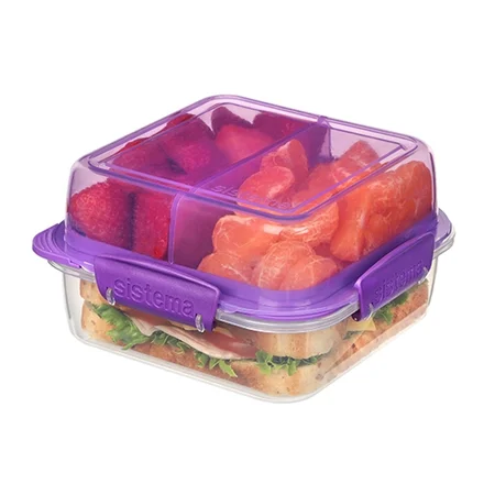 Sistema opdelt flip-madkasse, lilla