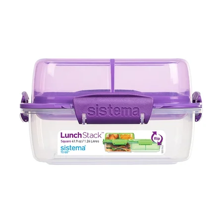 Sistema opdelt flip-madkasse, lilla
