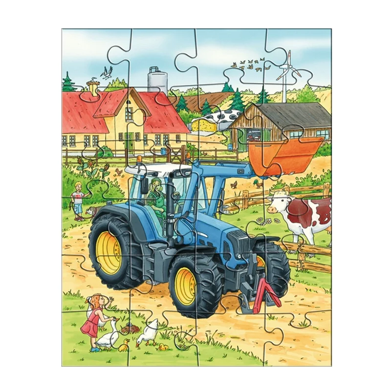Haba 3 puslespil, traktorer