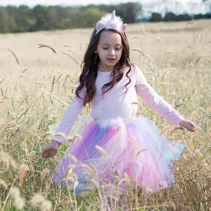 Great Pretenders udklædning, enhjørning skørt og hårbøjle - pink