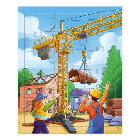 Haba 3 puslespil, entreprenørmaskiner