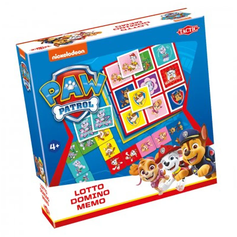 Paw Patrol 3 spil (Lotto, domino og memo)