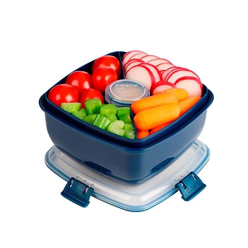 Sistema renew opdelt madkasse inkl. bestik, blå