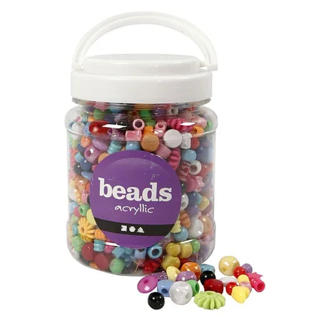 Bøtte med plastperler, ca 1175 stk