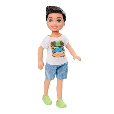 Barbie lillebror dukke, skateboard T-shirt