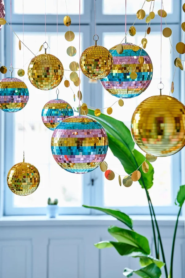 Discokugel medium, gold, Rice