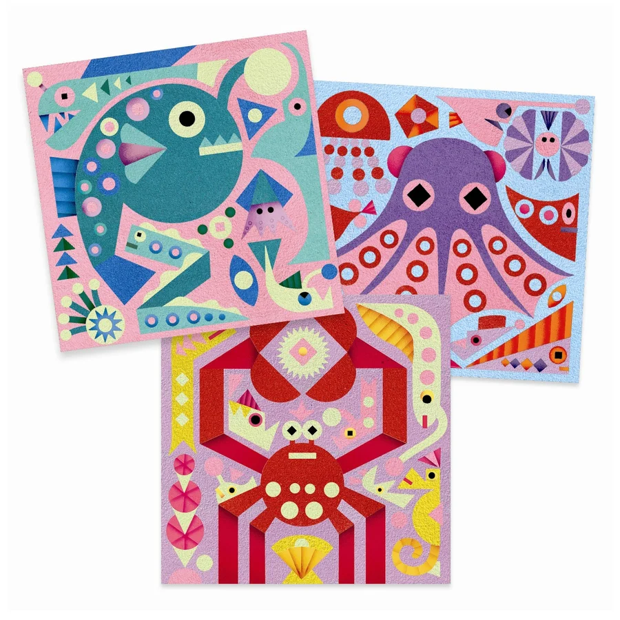 Djeco kreativ æske, farvet sand - Lysende hav