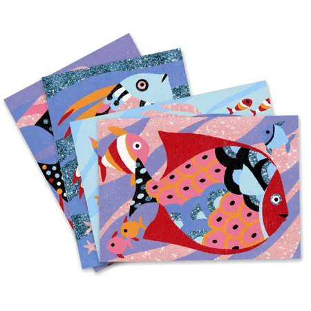 Djeco kreativ æske, sandmotiver med regnbuefisk