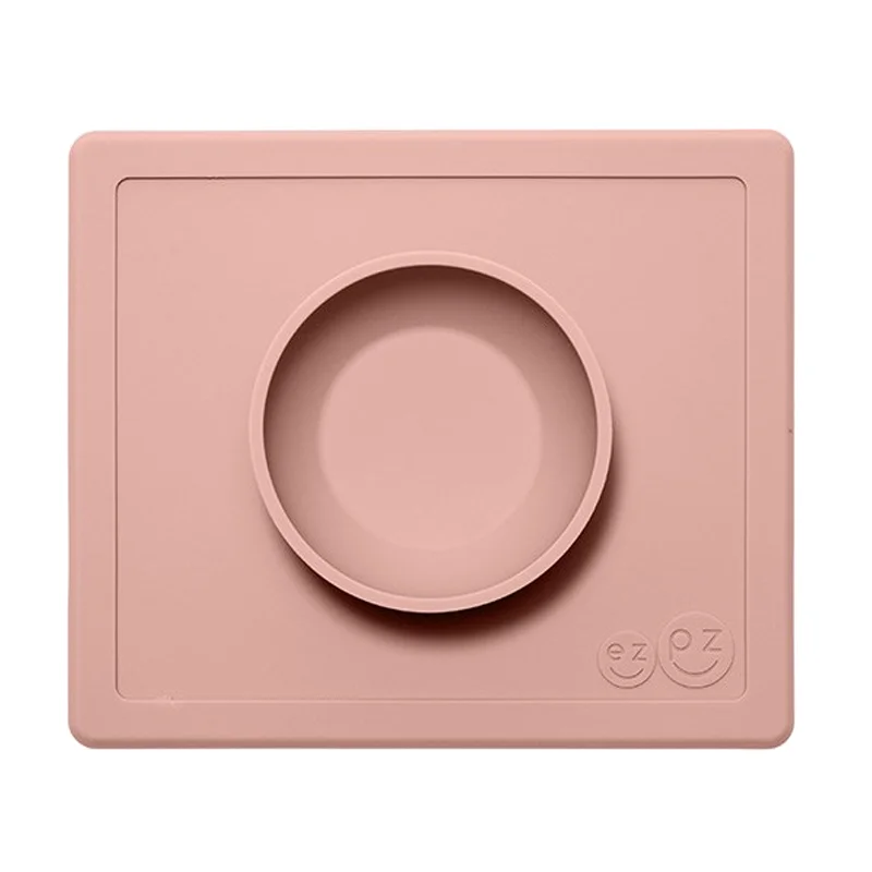 EZPZ happy bowl, skål og dækkeserviet i et - rosa