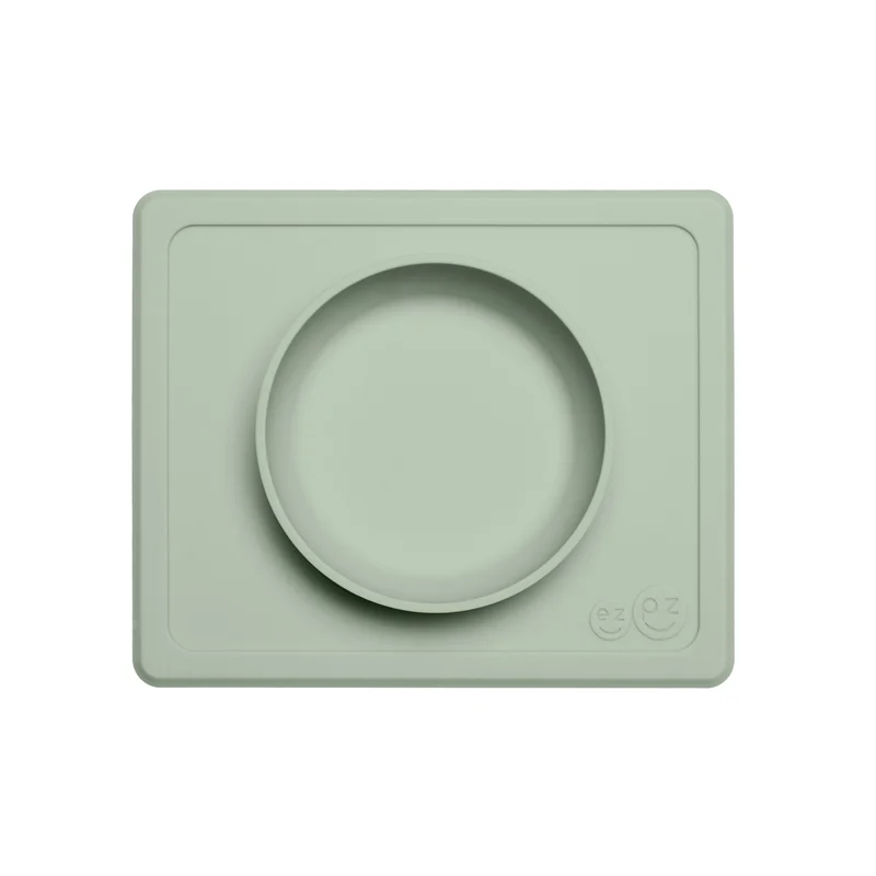 Ezpz Happy mini Bowl, skål og dækkeserviet i et - støvet grøn