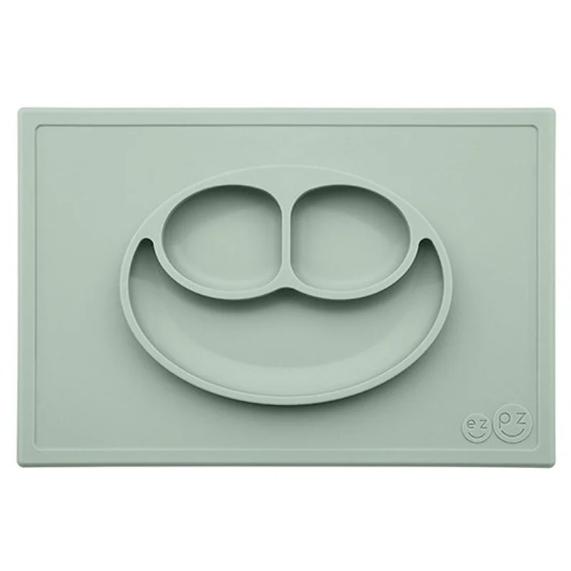 EZPZ happy mat, tallerken og dækkeserviet i et - støvet grøn