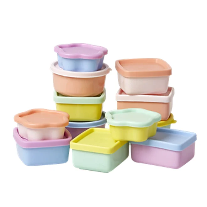 Rice små bøtter med låg, 12 stk ass. - pastelfarver