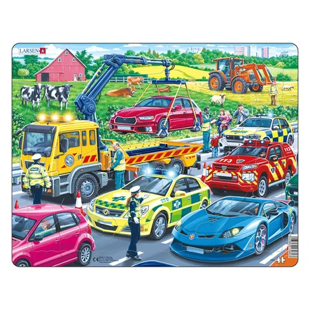 Larsen puslespil, redningsbiler - 26 brikker