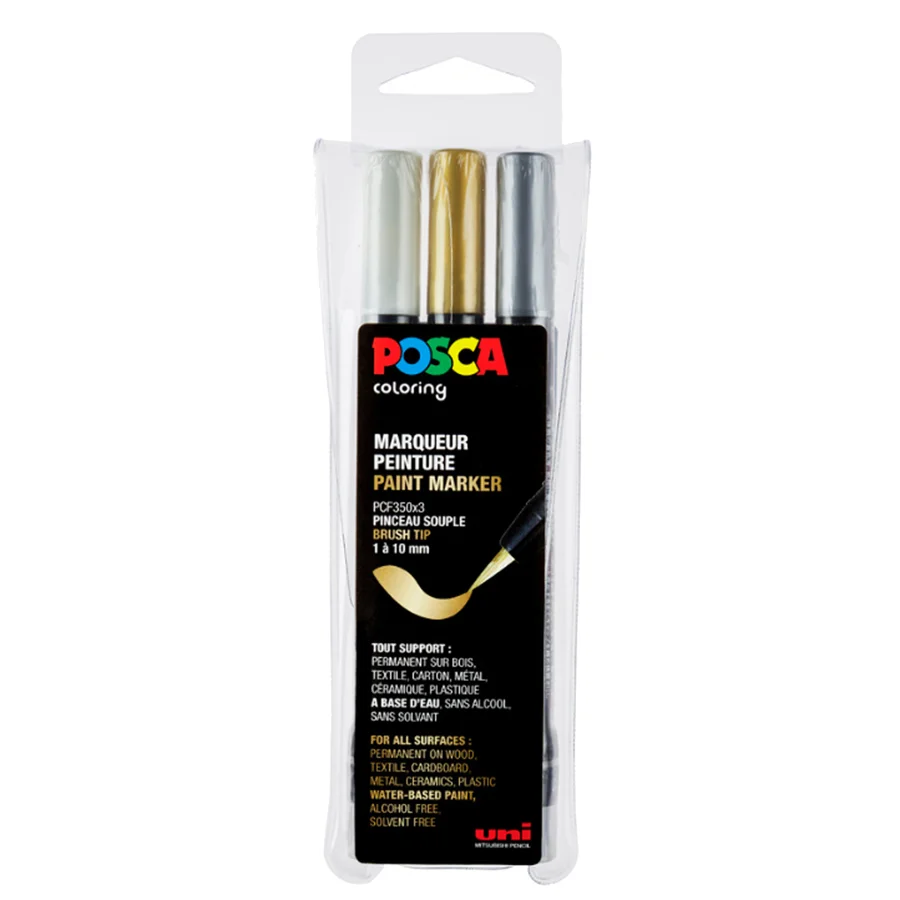 Posca marker PCF-350, 3-pak m.metallic