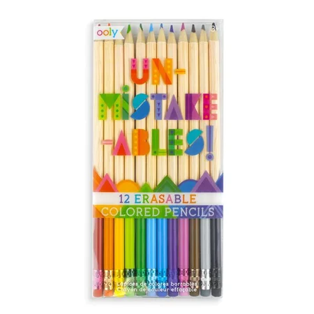 Ooly farveblyanter med viskelæder, 12 stk