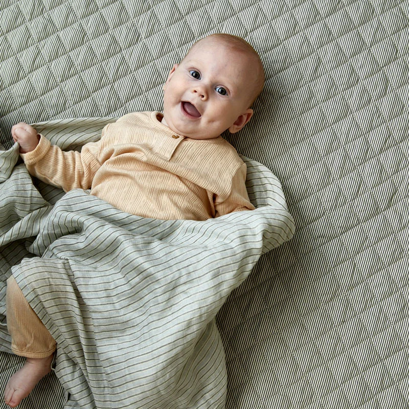 by KlipKlap babysvøb 120 x 120 cm, stripe - Moon Grey