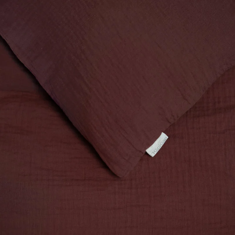 by KlipKlap muslin voksen sengetøj, Burgundy