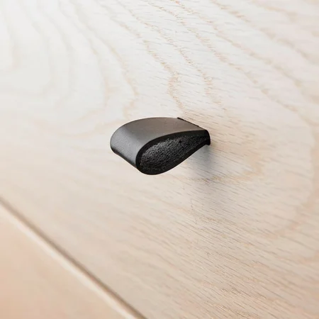 Leander lædergreb til kommode 6 stk, sort