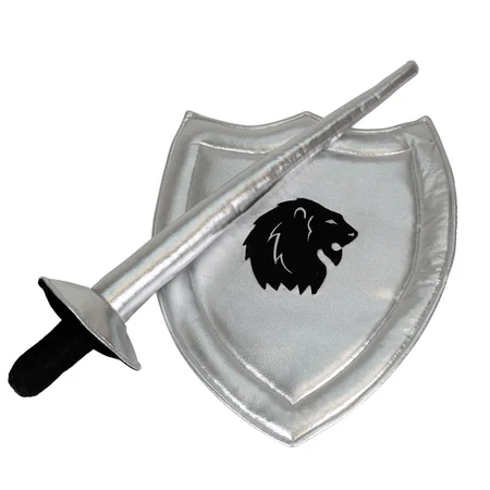 by Astrup udklædning, skjold og lanse - sølv