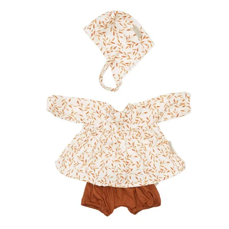 Cam Cam dukketøj, sæt med bonnet - Caramel Leaves