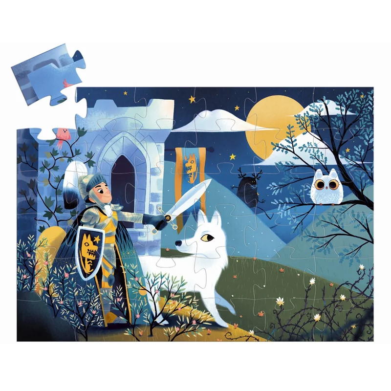 Djeco silhuet puslespil, Ridder - 36 brikker