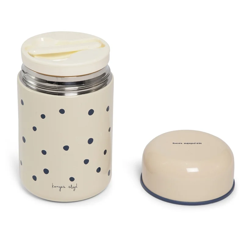 Konges Sløjd thermo madbeholder, Ocean/Blue dot