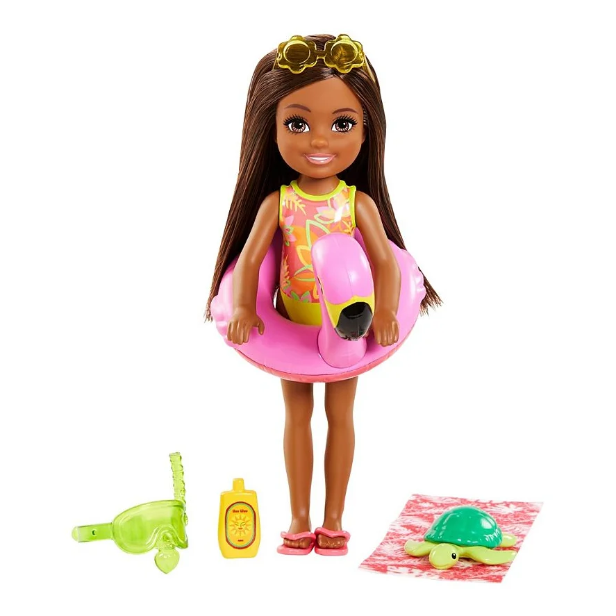 Barbie lillesøster dukke, flamingo badering