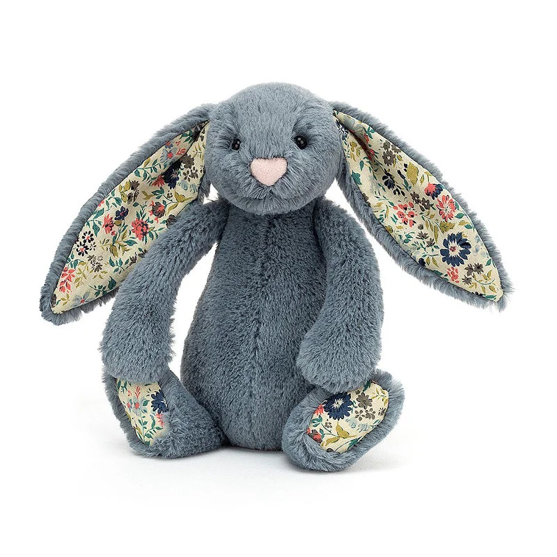 Jellycat Bashful kanin, Blossom Dusky Blue - 18 cm