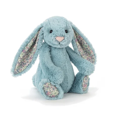 Jellycat bamse, bashful kanin blossom aqua - 31 cm