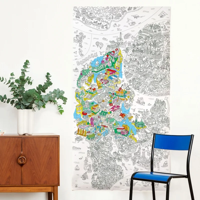 OMY gigant plakat til farvelægning, Danmark