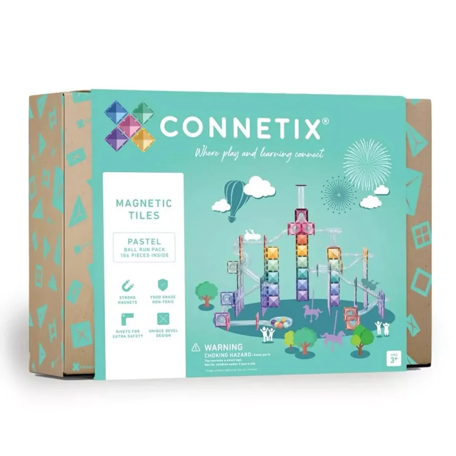 Connetix byggemagneter, Pastel kuglebane - 106 dele