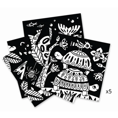 Djeco kreativ leg, velourmaling - Vilde dyr