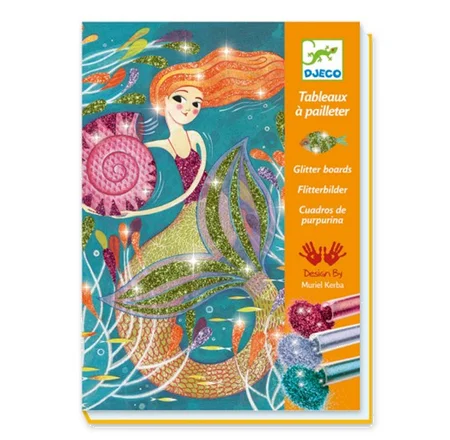Djeco kreativ æske med glitterkort, Havfruer