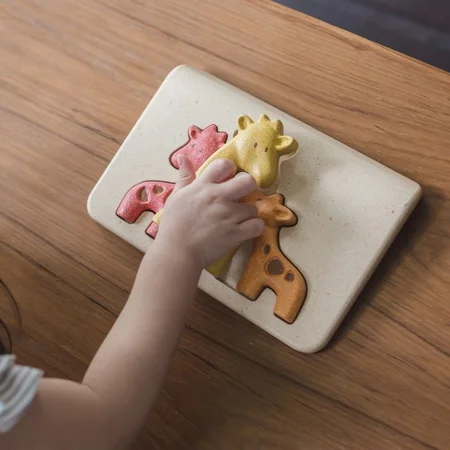 PlanToys puslespil i træ, giraffer