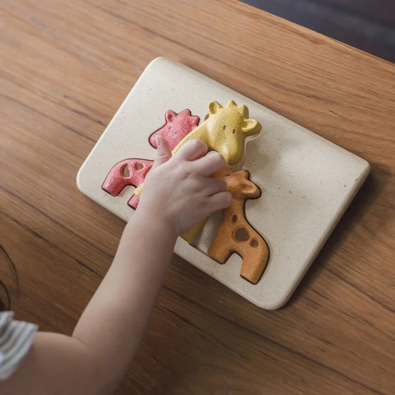 PlanToys puslespil i træ, giraffer