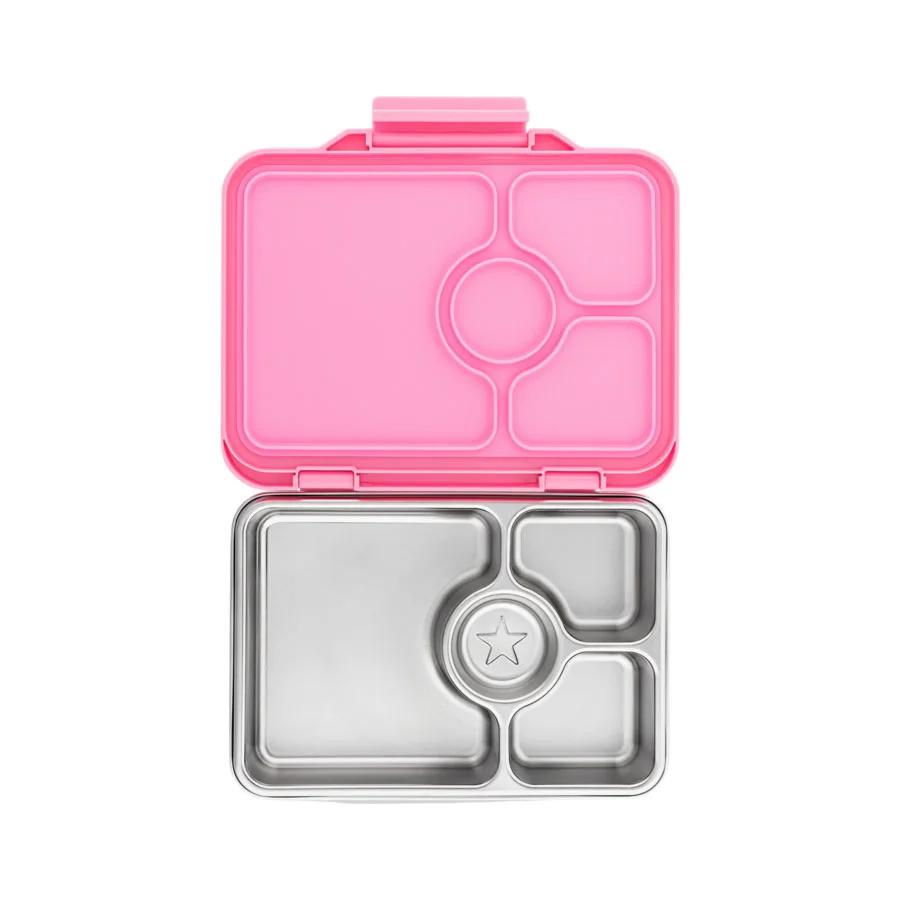 Yumbox madkasse 4 rum i stål, versailles pink