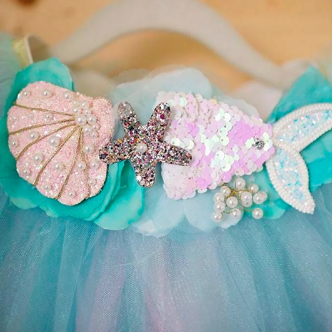 Great Pretenders Mermalicious Tutu, pastel aqua str. 4-6 år