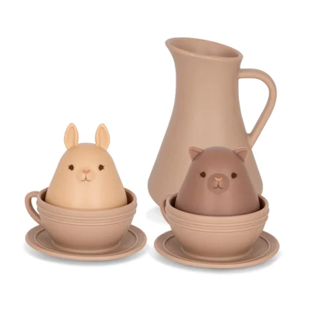 Konges Sløjd Silikon-Badespielzeug Tasse und Kanne, hortensia mix