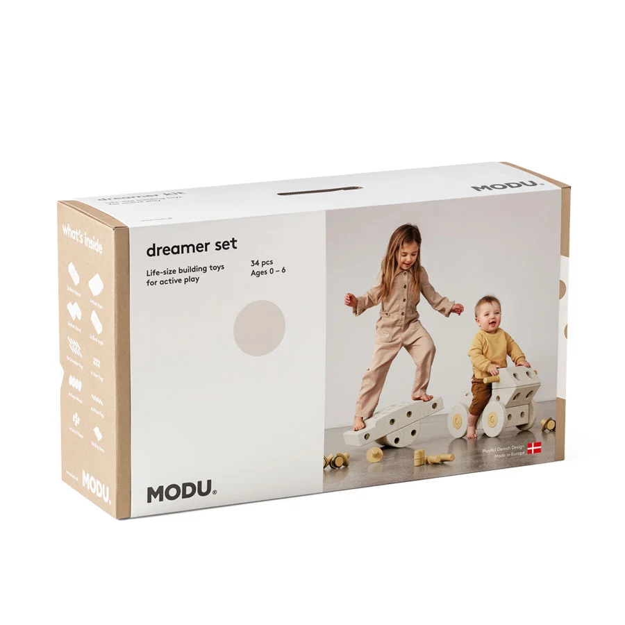 MODU Dreamer Sæt, 33 Dele - Sand Grey/Honey Yellow