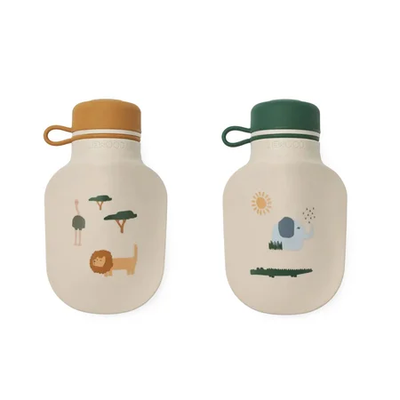 Liewood Lizzie 2-pak smoothie flaske, safari sandy mix