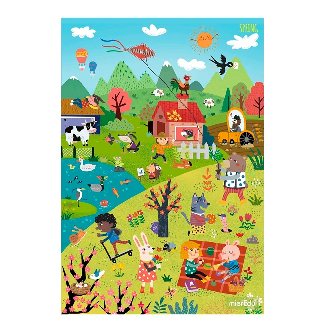 mierEdu, Puzzle mit 42-48-54-63 Teilen "Die vier Jahreszeiten"
