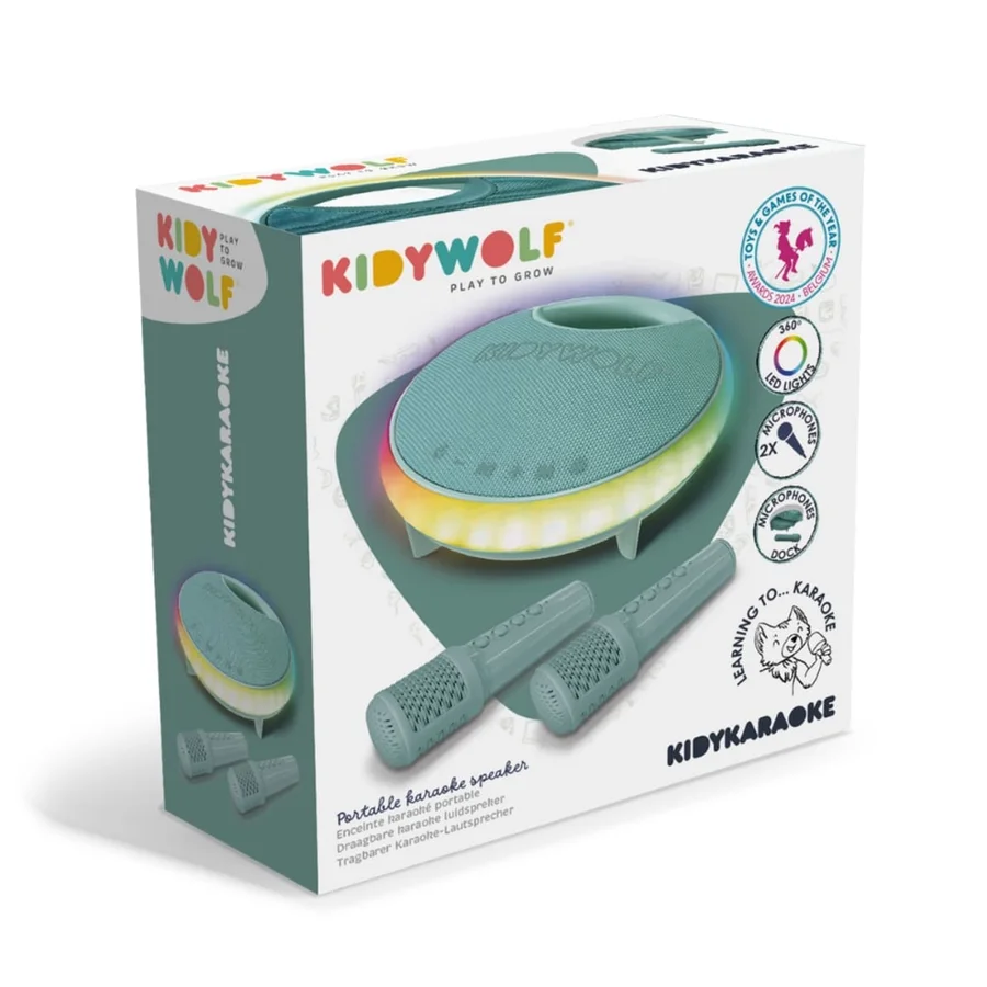 Kidywolf Karaoke Lautsprecher mit 2 kabellosen Mikrofonen