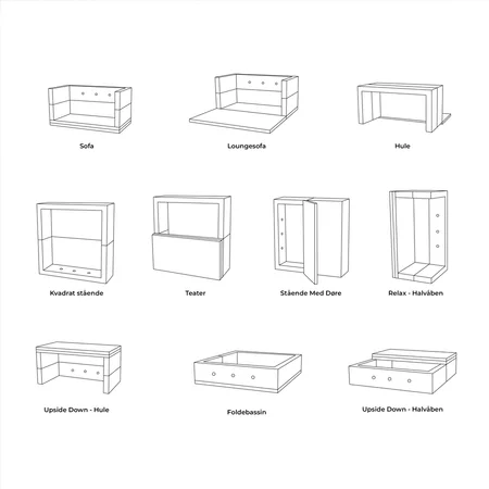By klipklap KK play fold square Blue grey w. grey