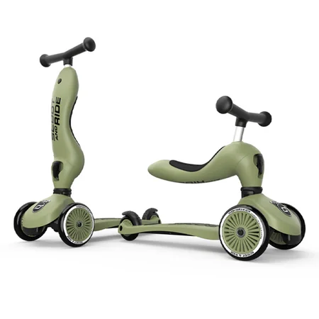 Scoot and Ride 2-i-1 Løbehjul, Highway Kick 1 - Olive